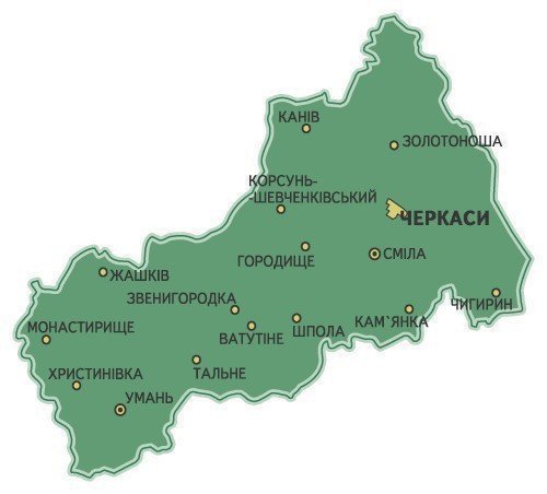 Картинка: Карта Черкаська область