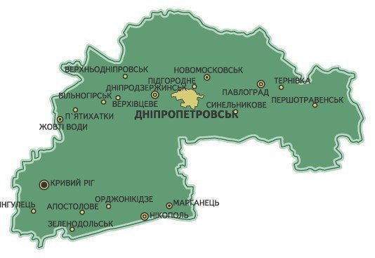 Картинка: Карта Днепропетровская область
