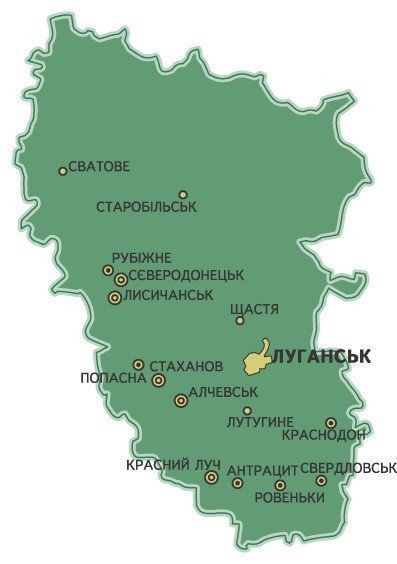 Картинка: Карта Луганская область