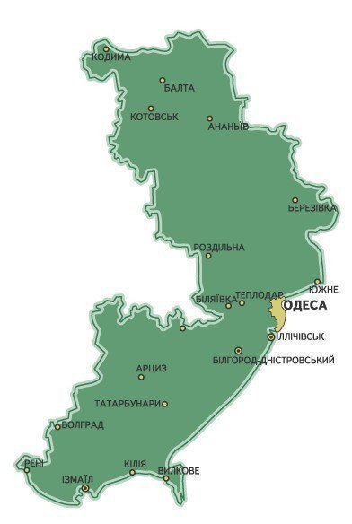 Картинка: Карта Одесская область