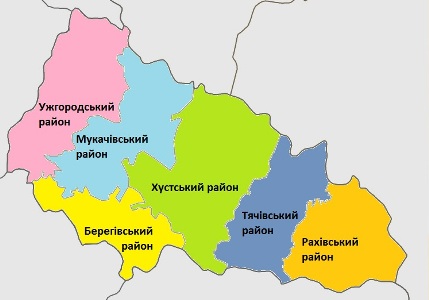 Картинка: Карта Закарпатская область
