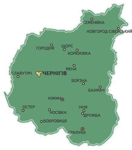 Картинка: Карта Черниговской области