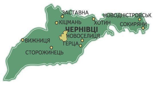 Картинка: Карта Черновицкой области