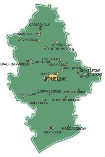 Картинка: Карта Донецька область