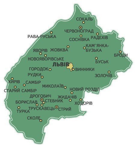 Картинка: Карта Львовская область