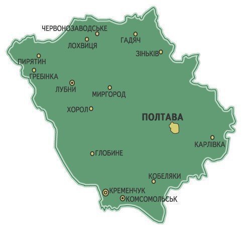 Картинка: Карта Полтавська область