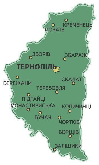 Картинка: Карта Тернопольской области