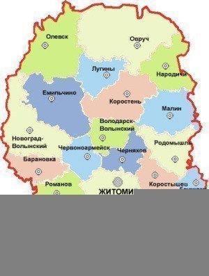 Картинка: Карта Житомирская область