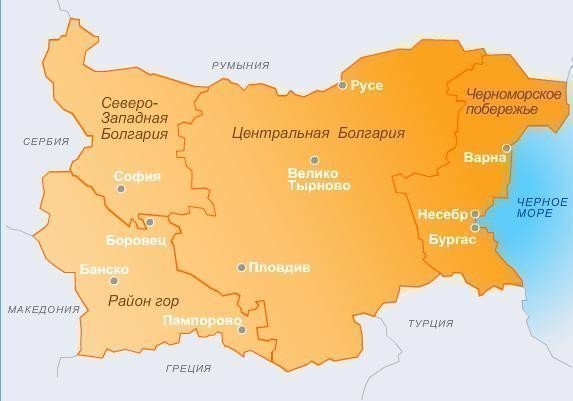 карта Болгарії