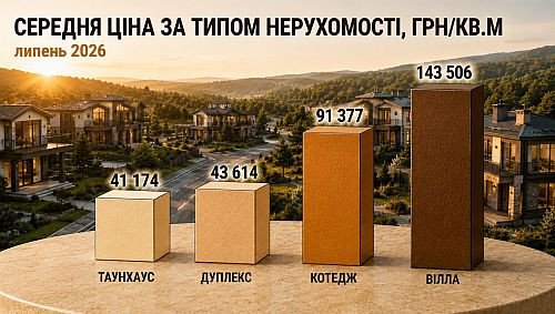 середні ціни у котеджжних містечках обухівського району по типам нерухомості, картинка
