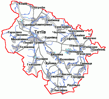Картинка: Карта Тетіївського району