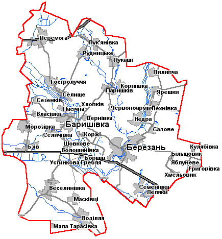 Картинка: Карта Баришівський район