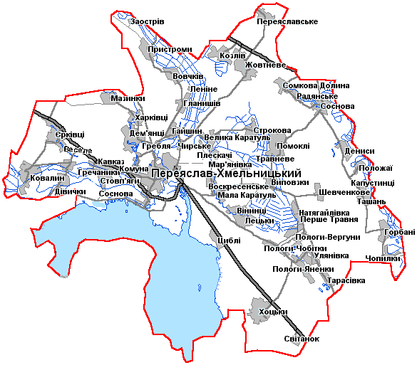 Картинка: Карта Переяслав-Хмельницкого района