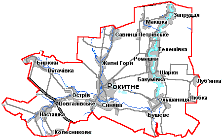 Картинка: Карта Рокитнянський район