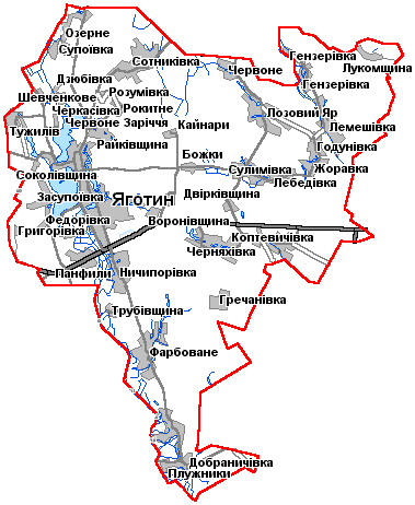Картинка: Карта Яготинського району