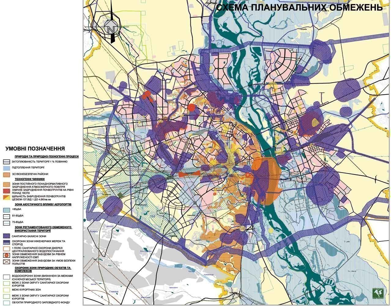 Картинка: Забруднення повітря і землі в Києві на карті
