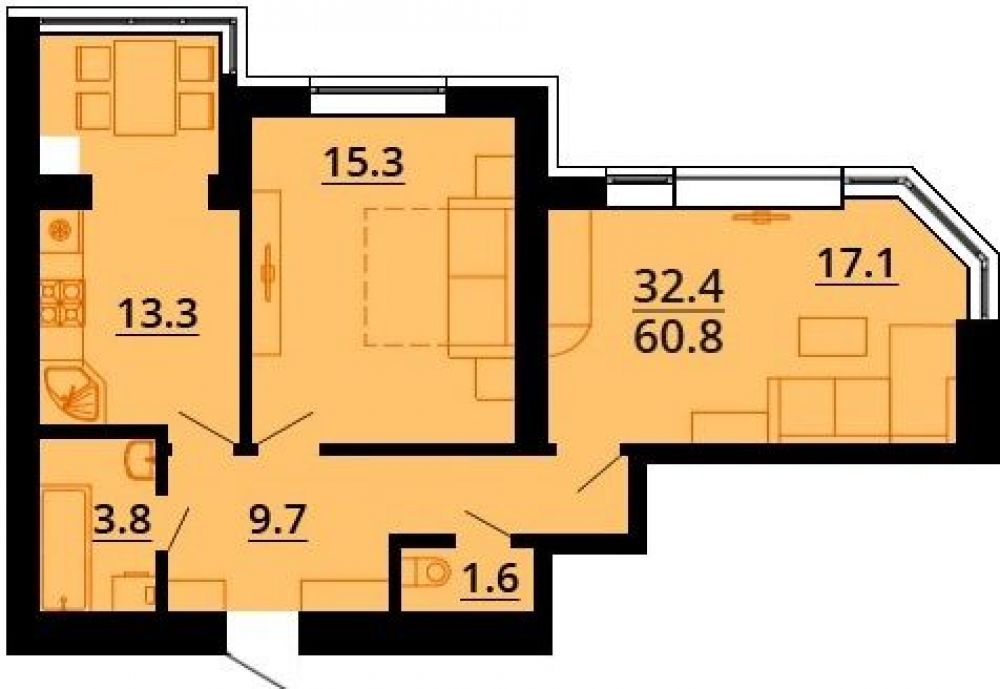 Фото: «Львівський маєток» ЖК - 2-кімнатна