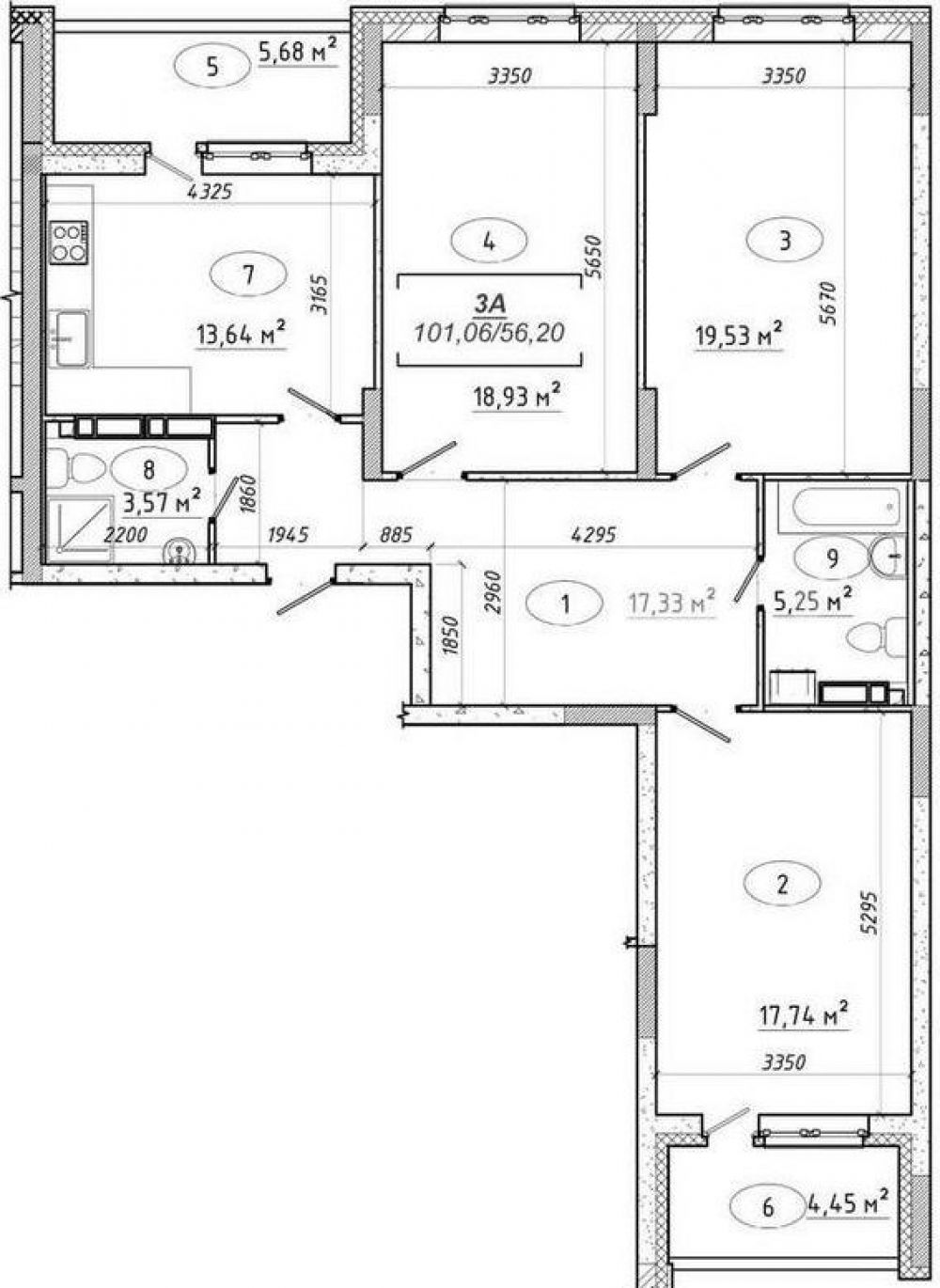 Фото: «Ярославичі-2» ЖК - 3-кімнатна