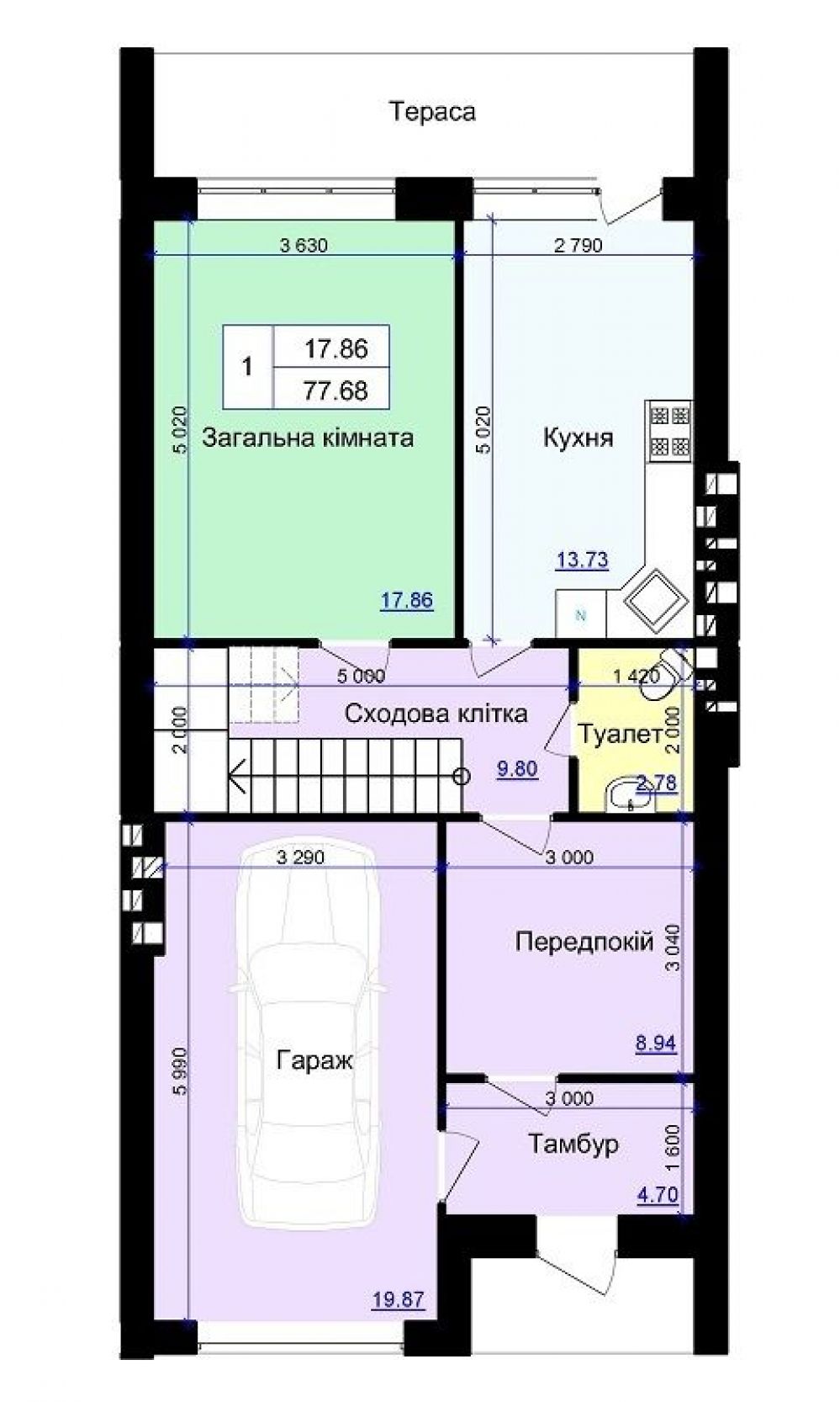 Фото: 1 этаж, гараж