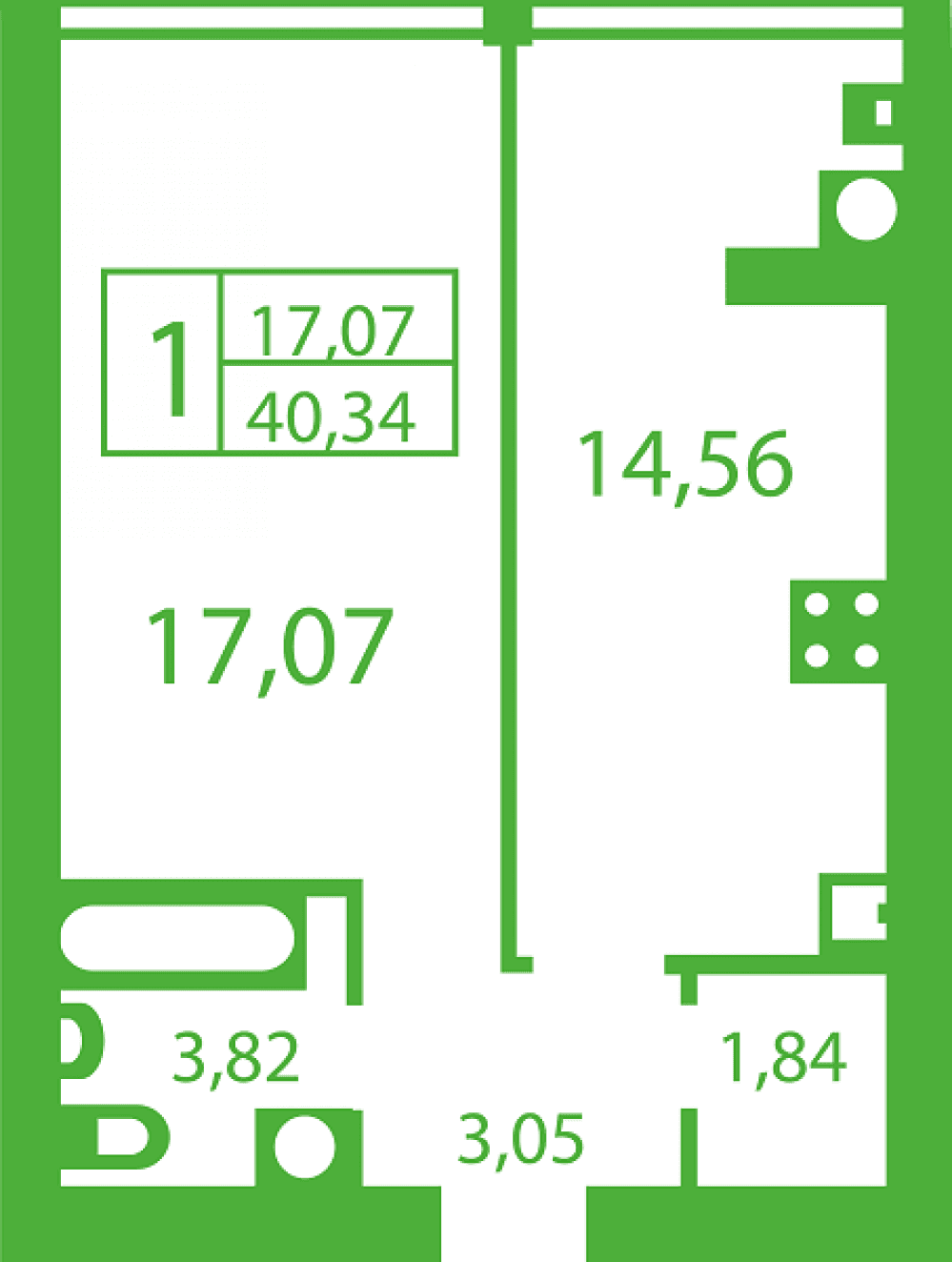 Фото: «Щасливий на Яблуневій» ЖК - 1-кімнатна
