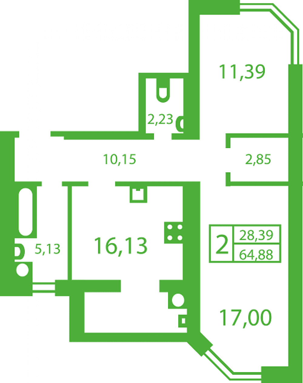 Фото: «Щасливий на Яблуневій» ЖК - 2-кімнатна