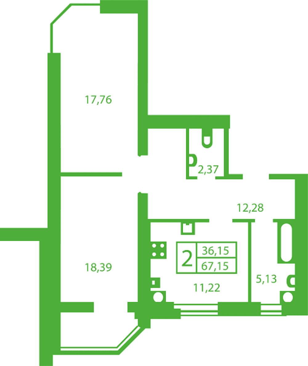Фото: «Щасливий на Яблуневій» ЖК - 2-кімнатна