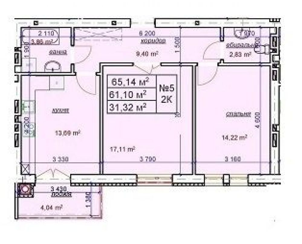 Фото: «Солнечный майдан» ЖК - 2-комнатная