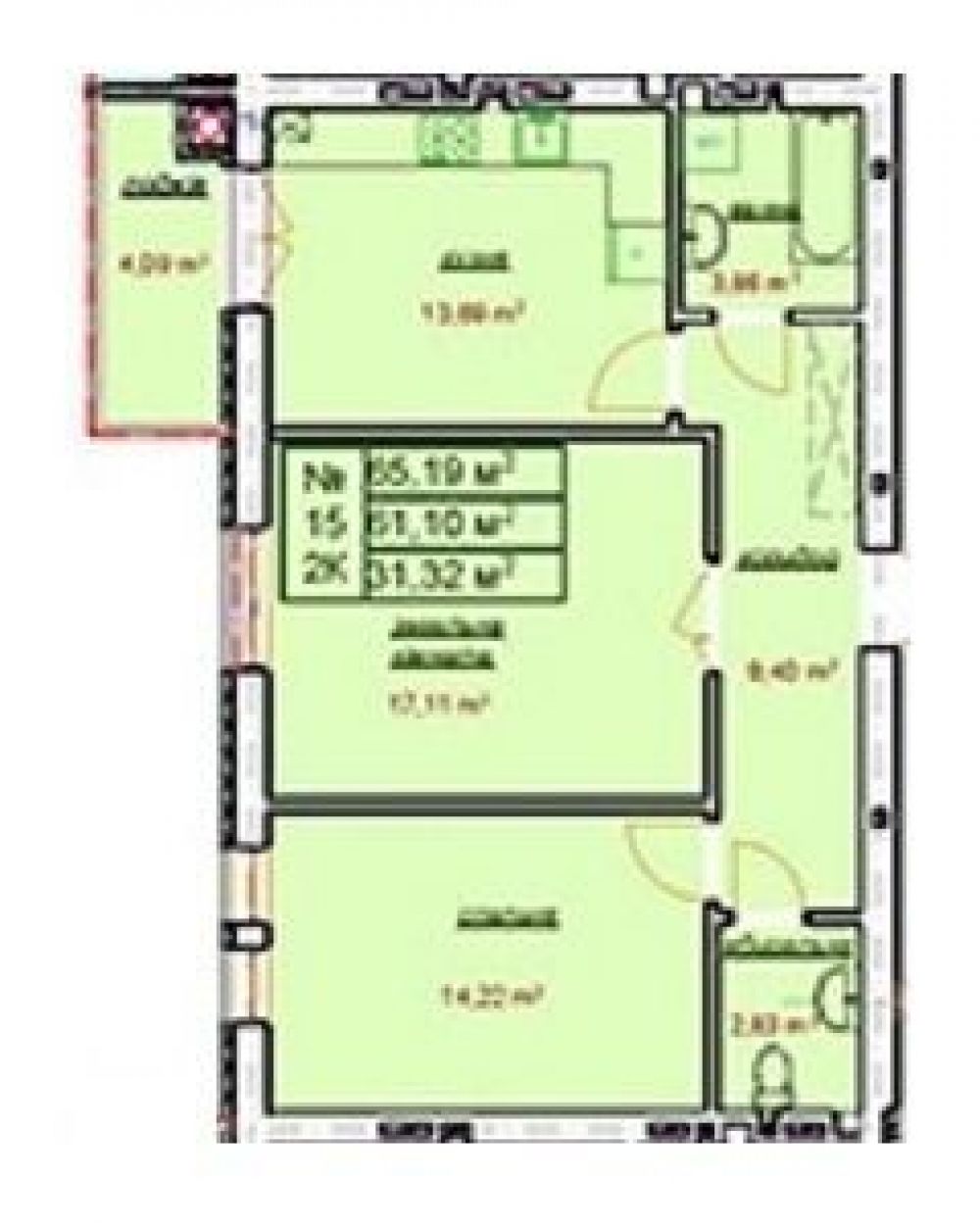 Фото: «Сонячний майдан» ЖК - 2-кімнатна