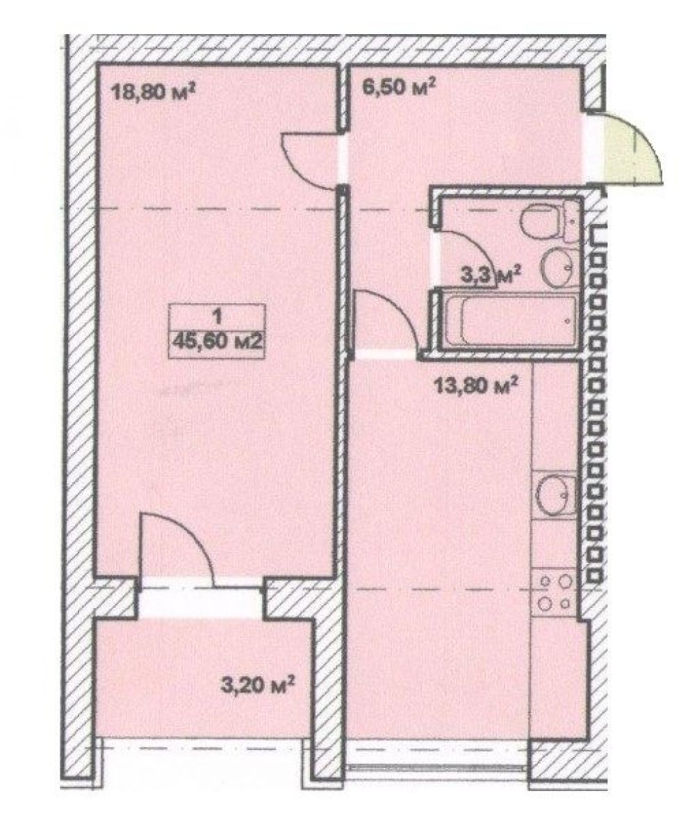 Фото: "Природний" ЖК - 1-кімнатна