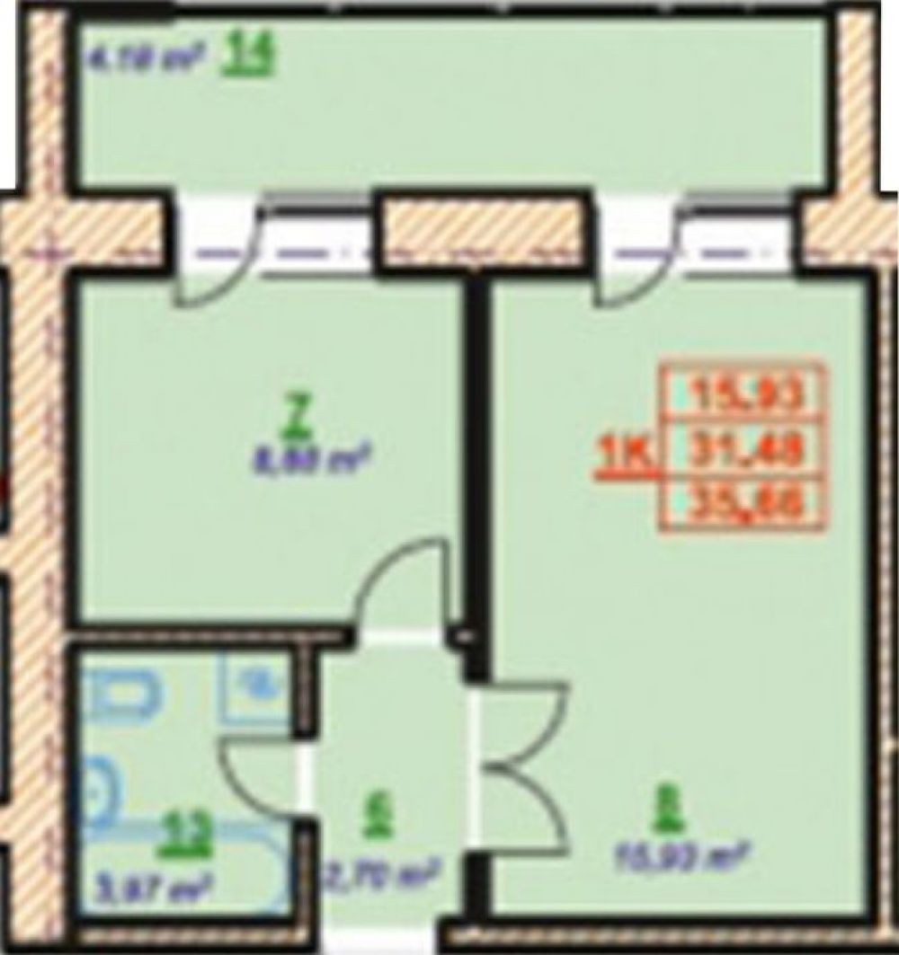 Фото: Новостройка на ул. Тисменицкая, 307а - 1-комнатная