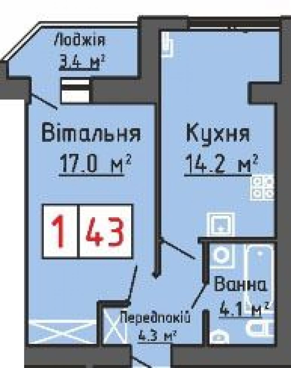 Фото: «Васильковый дом» ЖК - 1-комнатная