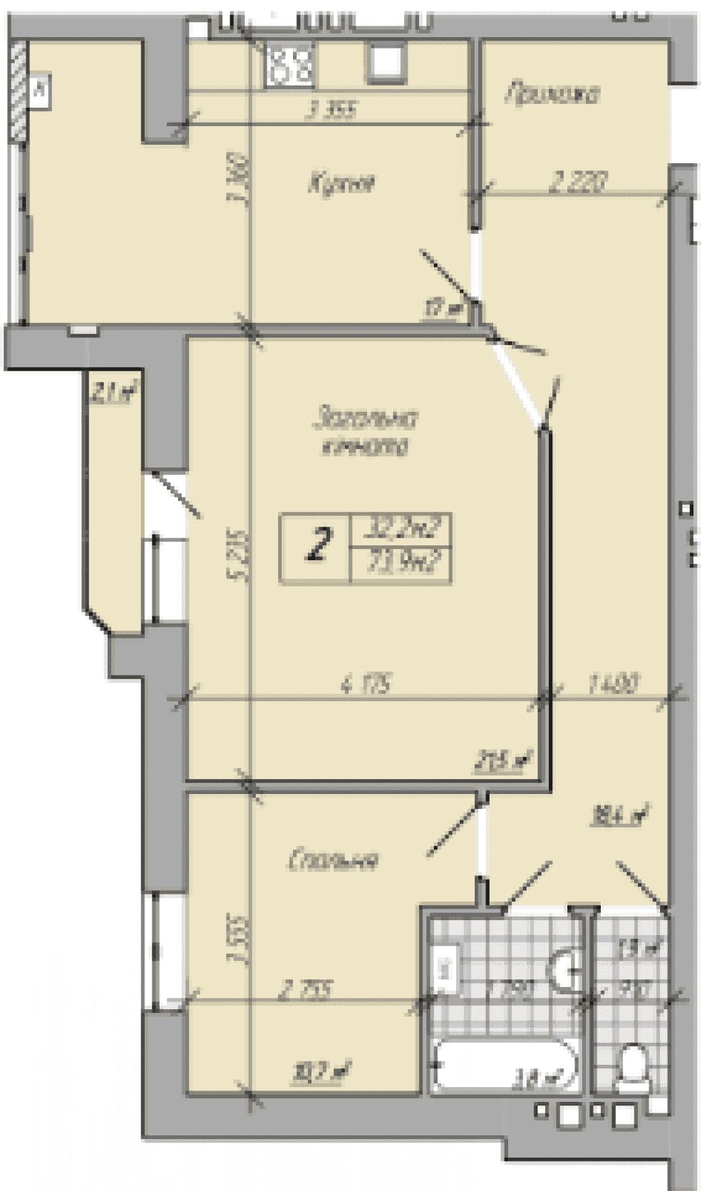 Фото: Новобудова на вул. Лейтенанта Покладова, 29 - 2-кімнатна