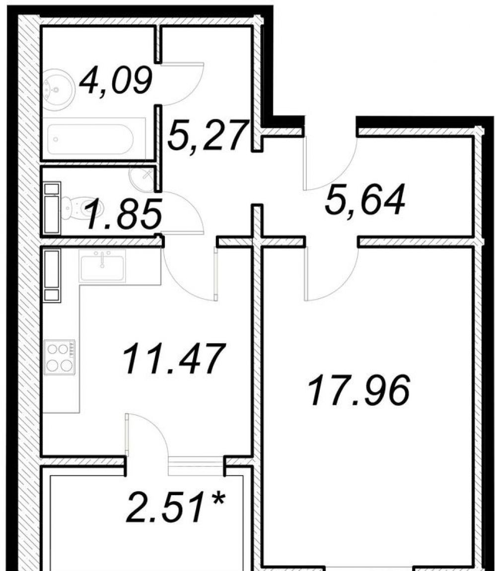 Фото: «Ярославичі-2» ЖК - 1-кімнатна