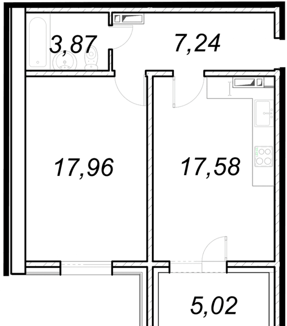 Фото: «Ярославичі-2» ЖК - 1-кімнатна