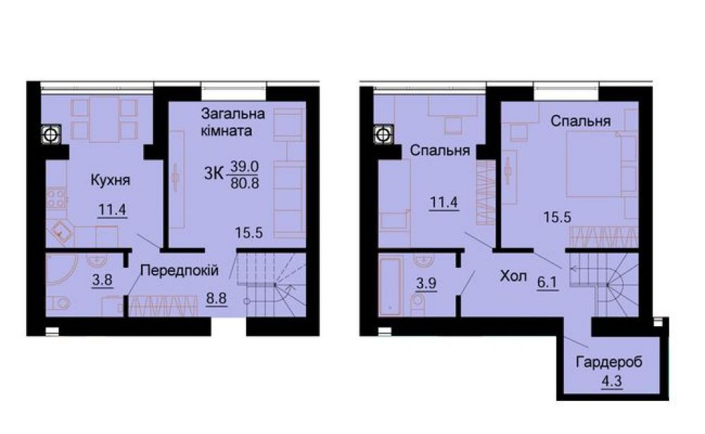 Фото: «Львівський маєток» ЖК - 3-кімнатна