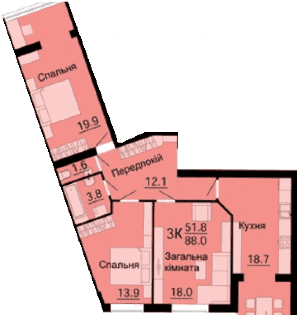 Фото: «Львівський маєток» ЖК - 3-кімнатна