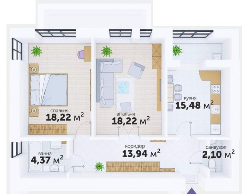 Фото: «Юпитер» ЖК - 2-комнатная