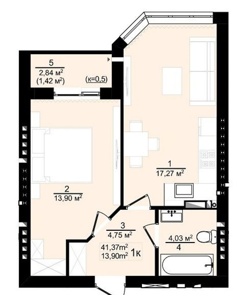 Фото: "DESNA residence" ЖК - 1-комнатная