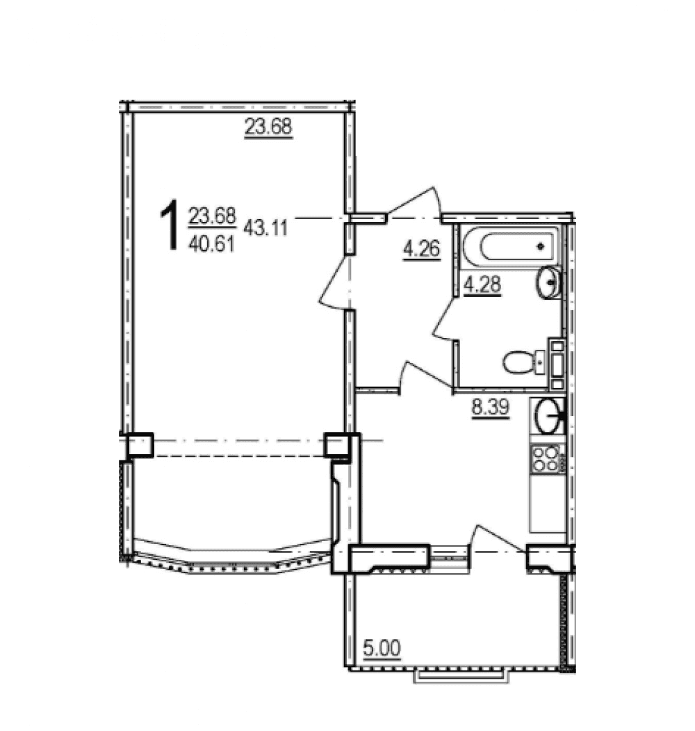 Фото: Новобудова на вул. Дагаєва, 3 - 1-кімнатна