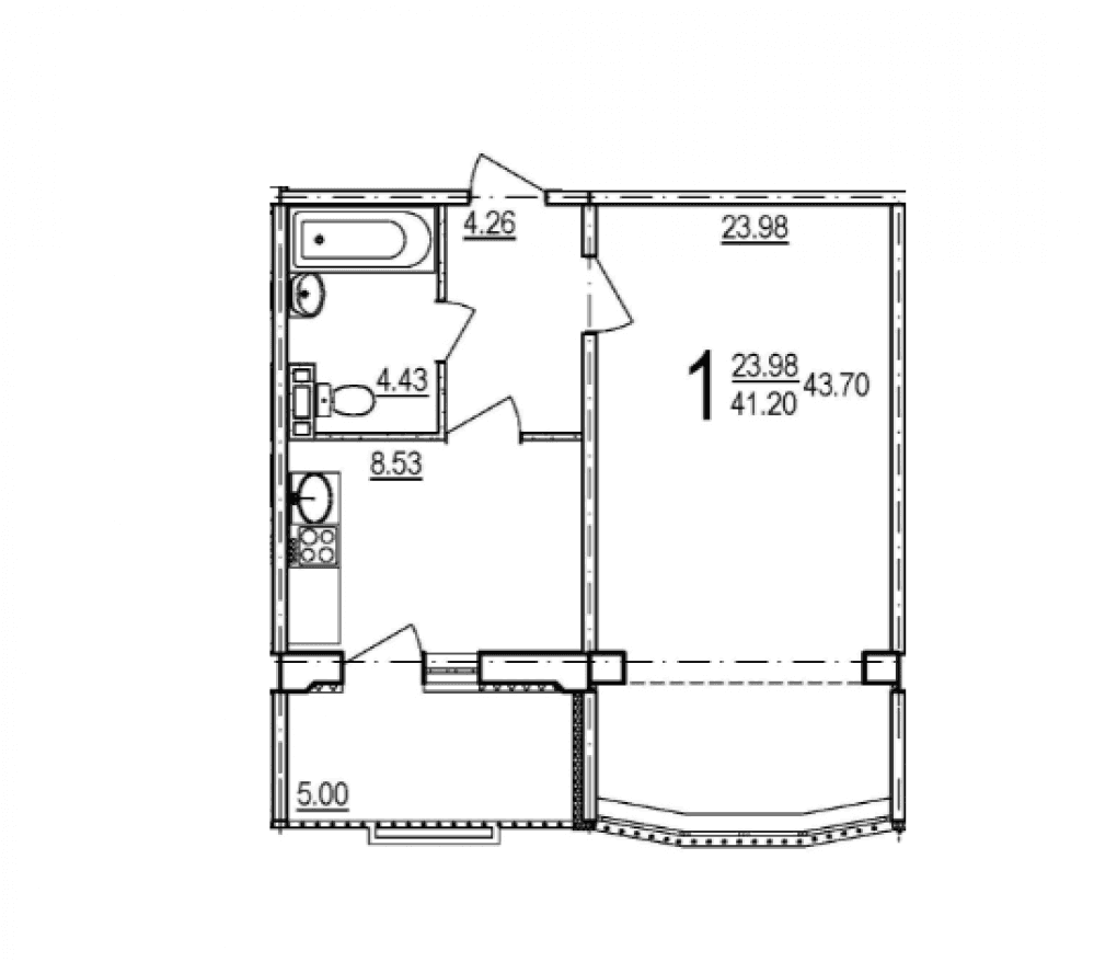Фото: Новобудова на вул. Дагаєва, 3 - 1-кімнатна