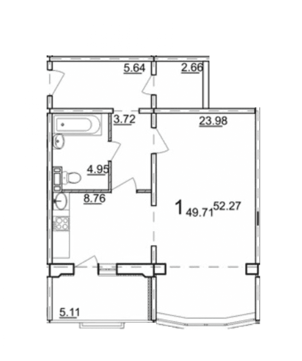 Фото: Новобудова на вул. Дагаєва, 3 - 1-кімнатна