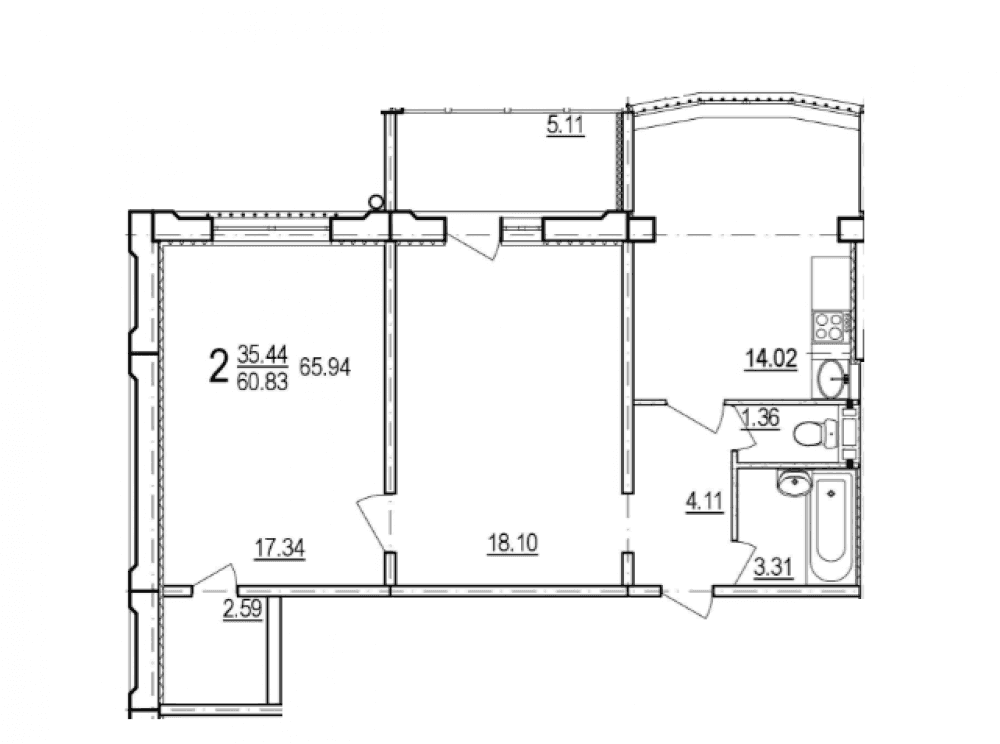 Фото: Новостройка на ул. Дагаева, 3 - 2-комнатная