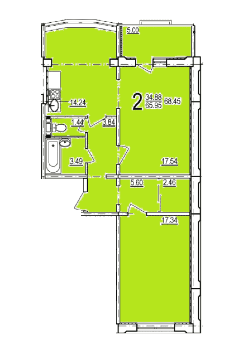Фото: Новостройка на ул. Дагаева, 3 - 2-комнатная