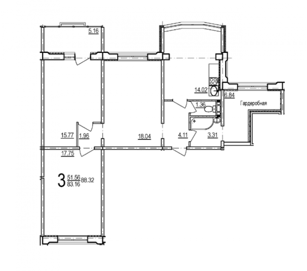 Фото: Новобудова на вул. Дагаєва, 3 - 3-кімнатна