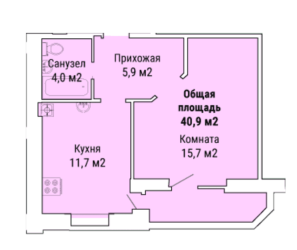 Фото: «Петропавловский посад» ЖК - 1-комнатная