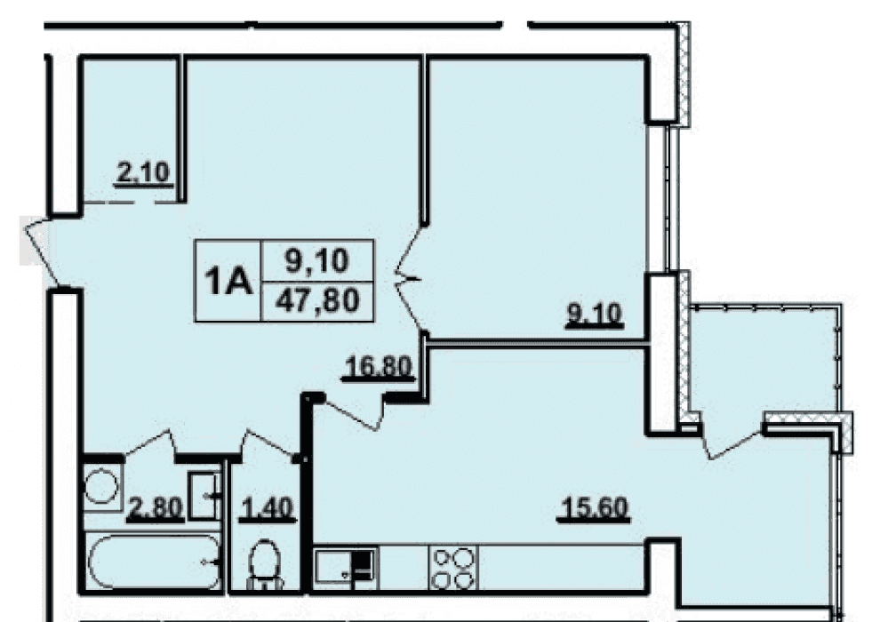 Фото: «Панорама» ЖК - 1-комнатная