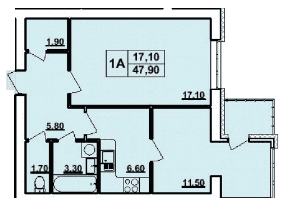 Фото: ЖК «Панорама» - 1-кімнатна