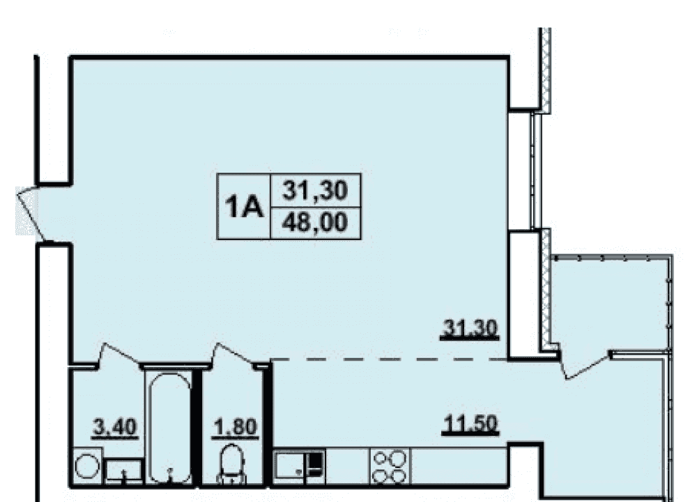 Фото: «Панорама» ЖК - 1-комнатная