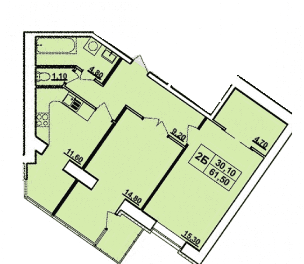 Фото: «Панорама» ЖК - 2-комнатная