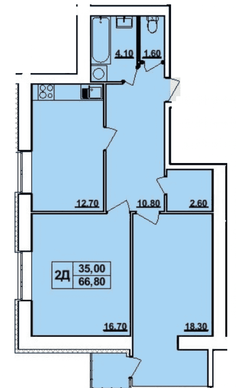Фото: «Панорама» ЖК - 2-комнатная